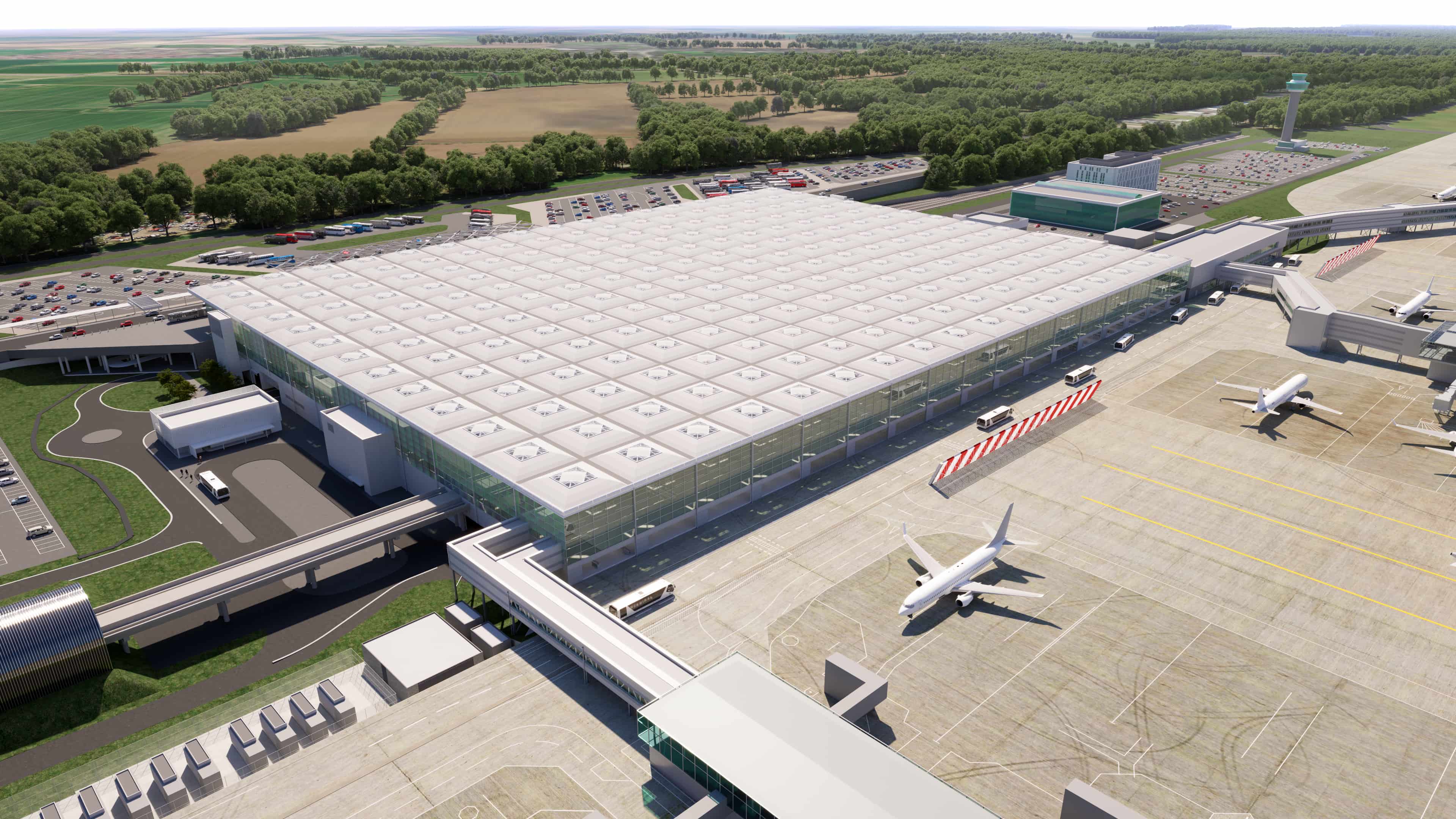 Ariel view of London Stansted Airport