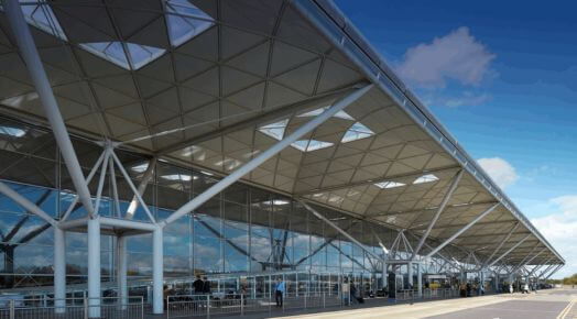 outside of London Stansted Airport terminal